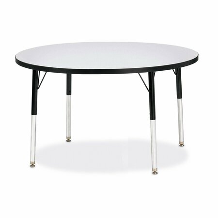 JONTI-CRAFT Berries Round Activity Table, 42 in. Diameter, E-height, Freckled Gray/Black/Black 6468JCE180